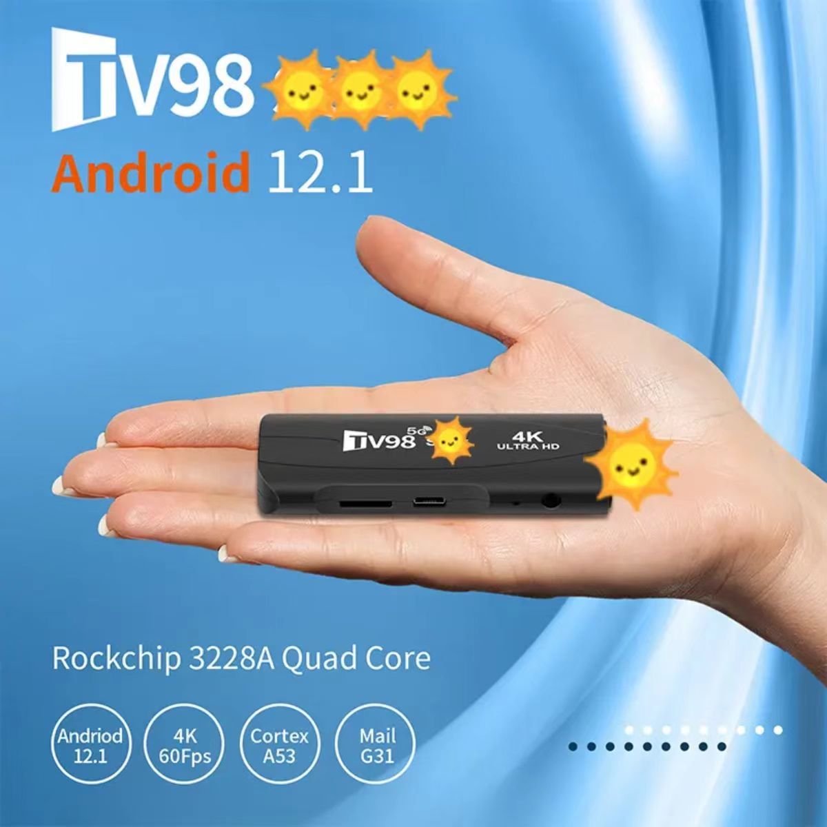 TV98 Q3 set-top box Quanzhi H313A 4K high-definition WIFi Android 13 TV network intelligent box