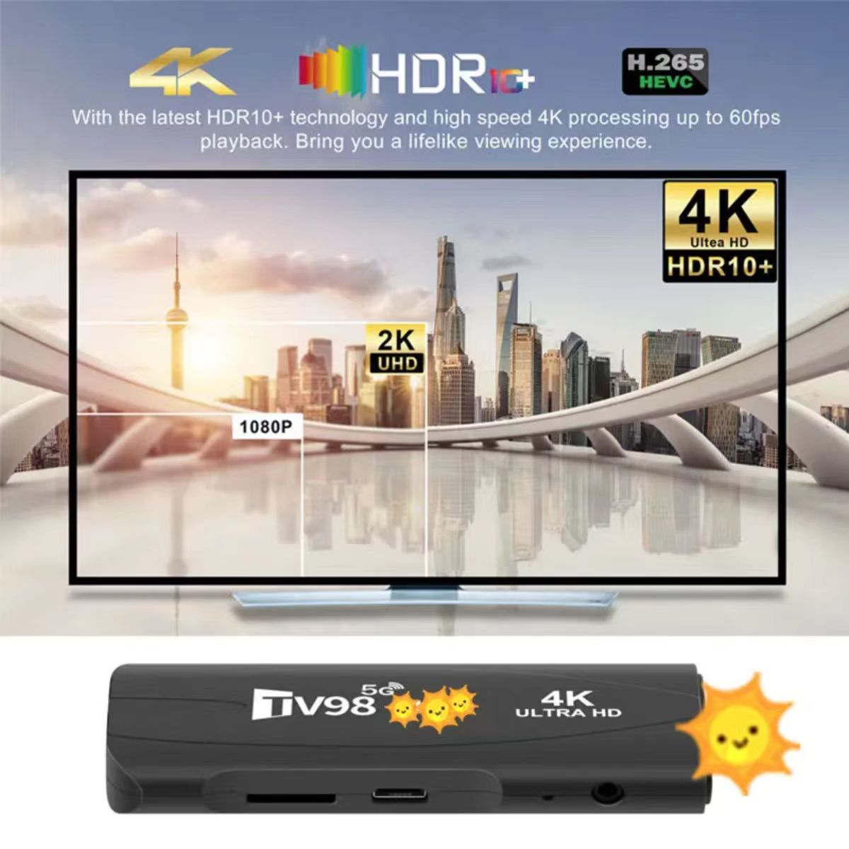 TV98 Q3 set-top box Quanzhi H313A 4K high-definition WIFi Android 13 TV network intelligent box