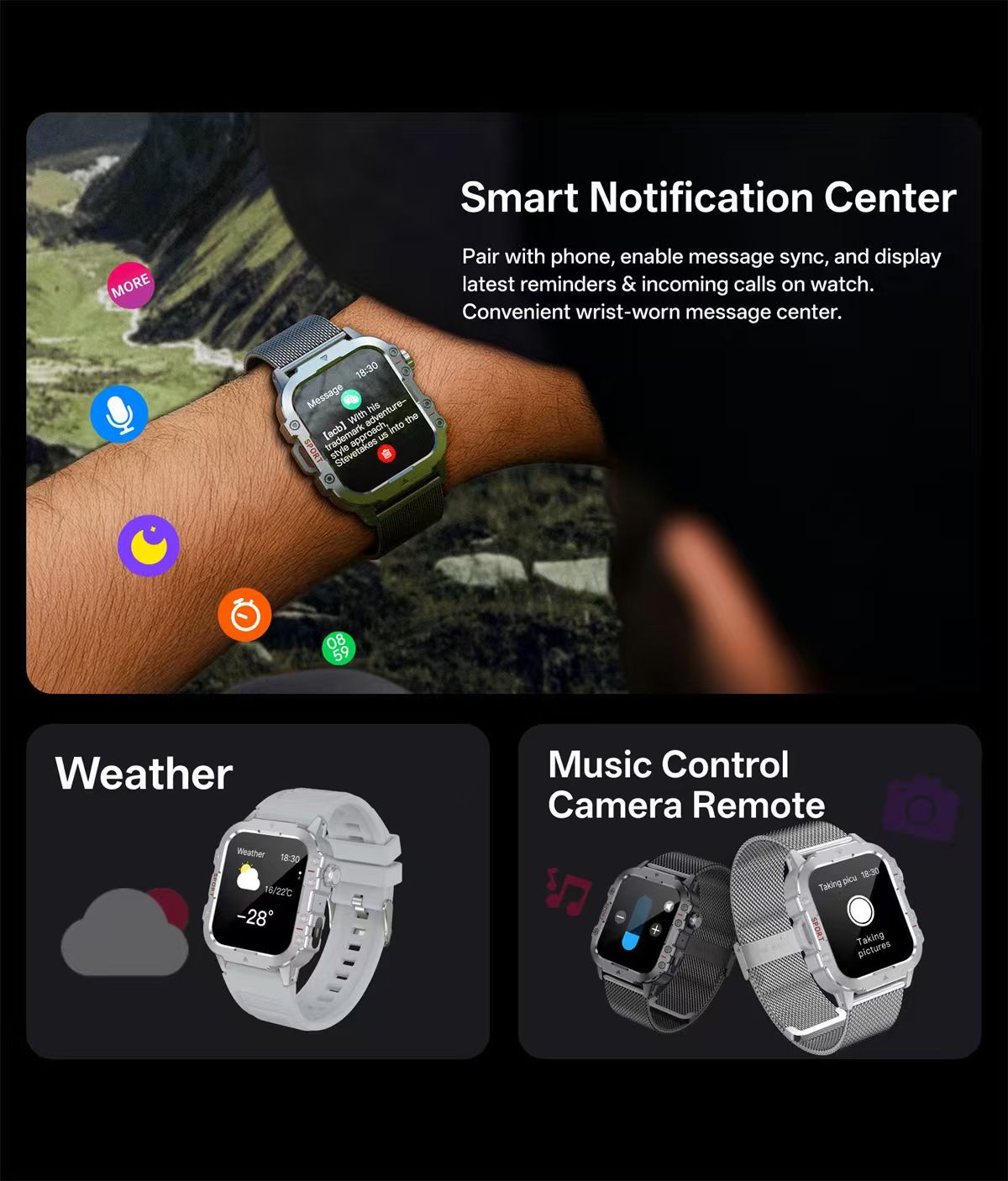 One factory New Men's & Women's Sports Smart Watches Music Player Calorie Fitness Smartwatches Tracker Multiple Modes Compatible With Android/IOS Phones