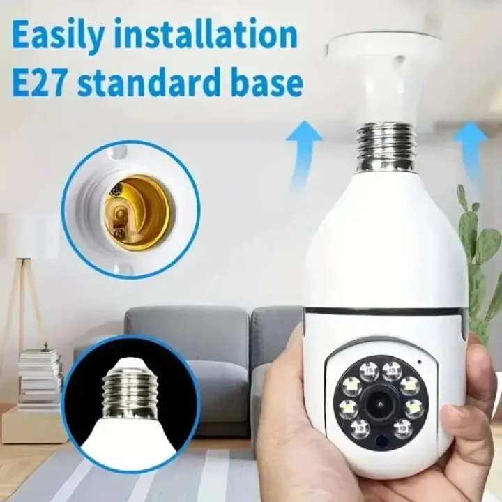 One factory 2.4G WiFi Bulb Surveillance Camera Home CCTV Hidden Cameras Real Night Vision Full Color Automatic Human Tracking Zoom Indoor Security Monitor Wifi Camera
