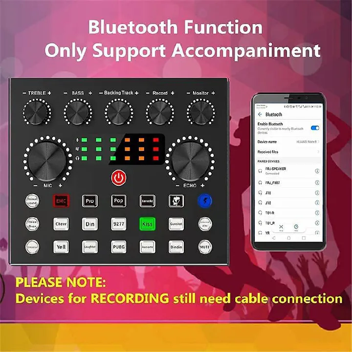 One factory  Ready Stock V8s Sound Card + BM800 Mic Set Condenser Microphone Live Sound Card Bluetooth Audio Interface Studio Streaming Recording for Phone PC