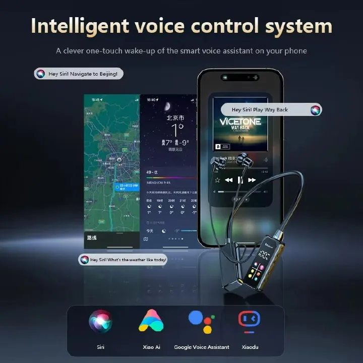 One factory new digital neck hanging wireless sports Earphones Bluetooth earphones for sports ultra long battery life standby ear return monitoring card insertion noise reduction comfortable