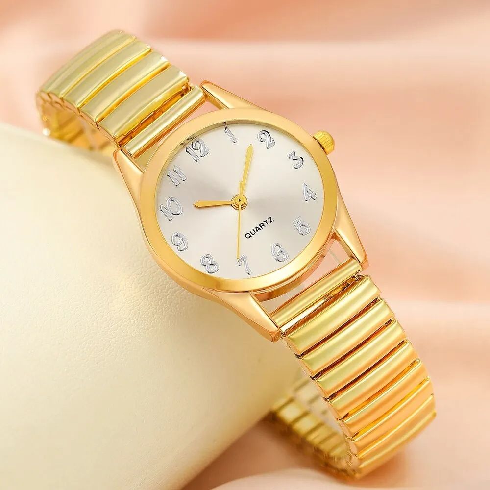 6pcs Women's simple steel band digital watches (no box) classic quartz watches girls fashion accessories watch + love jewelry gift sets wrist watches
