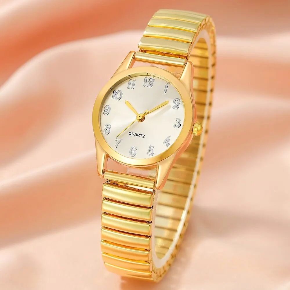 6pcs Women's simple steel band digital watches (no box) classic quartz watches girls fashion accessories watch + love jewelry gift sets wrist watches