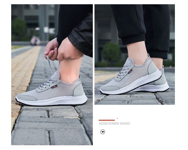 Men's mesh casual shoes sneakers slip-on dad shoes soft soled cloth shoes boy's hollow out sandal fashion single shoes sports running shoes
