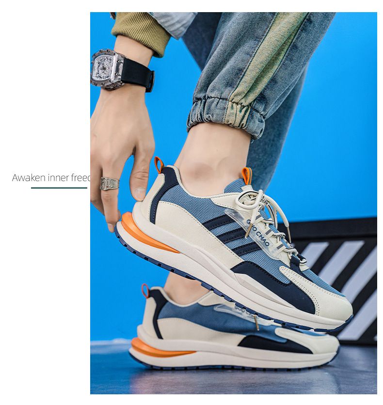 Men's shoes Breathable mesh sneakers Boys soft sole light casual sports shoes Daddy running shoes student athletic driving shoes