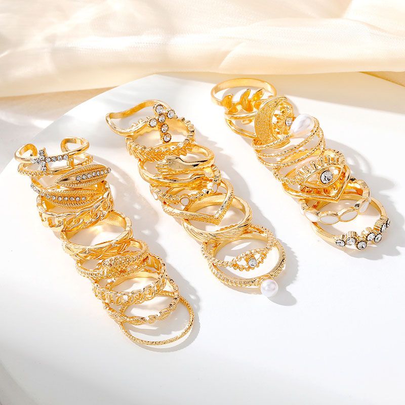 23PC women's jewelry Ring set women's multi-articular rings Ladies fashion accessories ring girls Jewelry ring set students  geometric shape ring