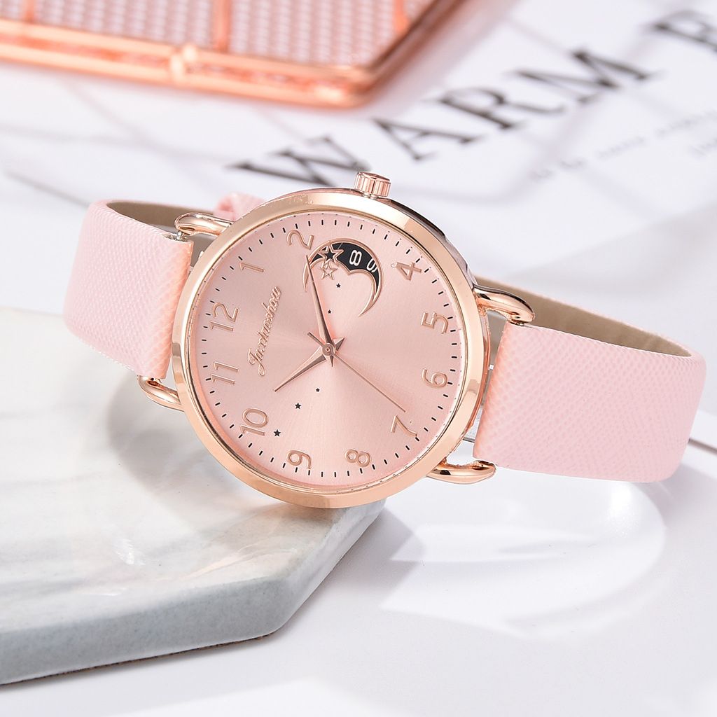 2pcs/set Women's simple pink PU fashion belt watches watch +  bracelet classic quartz watch girls fashion accessories gift sets
wrist watches