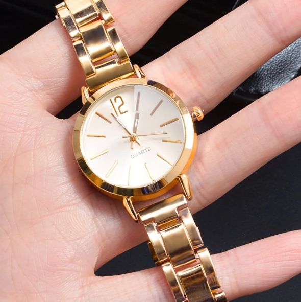2pcs/set Women's steel strap watch ladies fashion accessories simple watches+bracelet classic quartz watch girls gift sets wrist watches