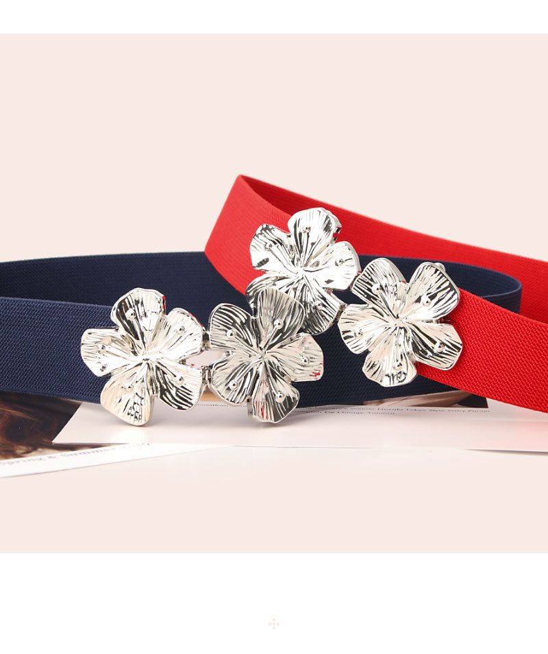 Women's Fashion Floral Buckle Belts Ladies Elastic Belt Girls Decorative dress Coat Belt Ladies waist waist belt