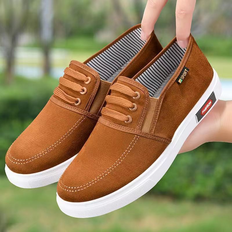 Men's casual clothes single shoes boys sneakers students running shoes Dad sports shoes driving shoes espadrille shoes flats loafers Brown,EU43