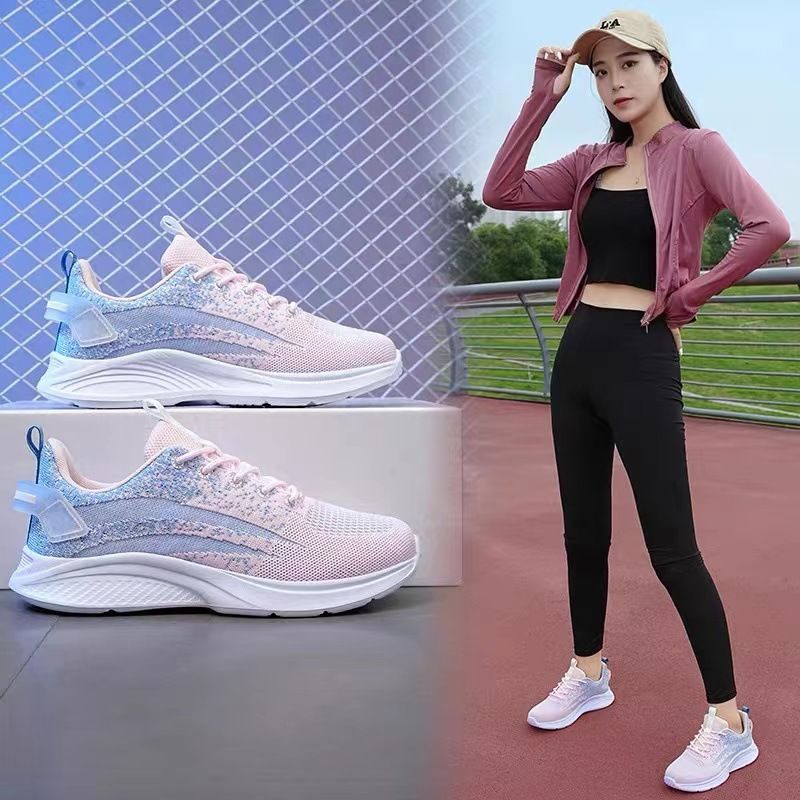 Women's Fashion sneakers Women's Casual Running shoes Girls Fitness Yoga Shoes Flat Sports shoes athletic Students mesh shoes Fly mesh shoes