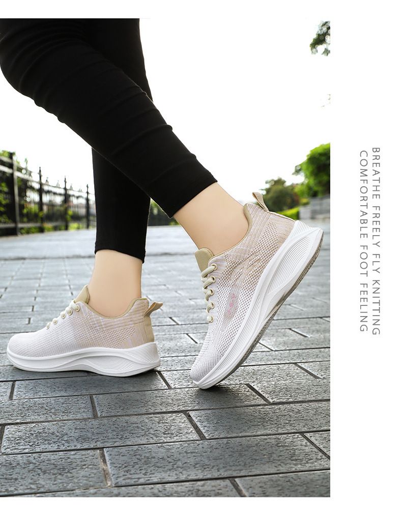 Women's shoes casual sports shoes ladies' breathable fly woven shoes girls fashion athletic shoes running shoes students shoes sneaker gym