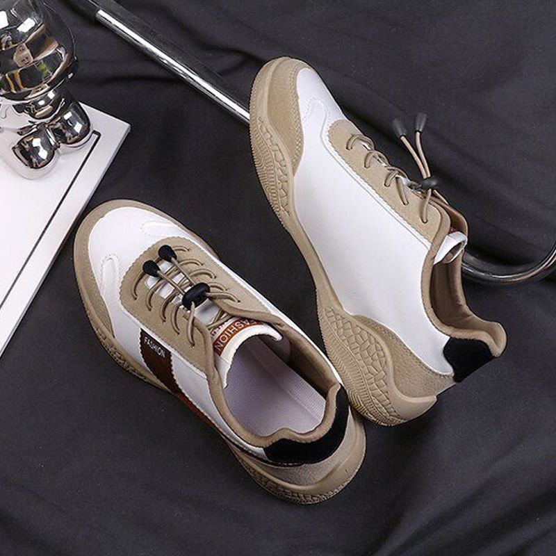 Size 38-41 Women's PU artificial leather shoes ladies running shoes girls board shoes athletic shoes flat fashion casual sports shoes students white shoes Yoga gym shoes