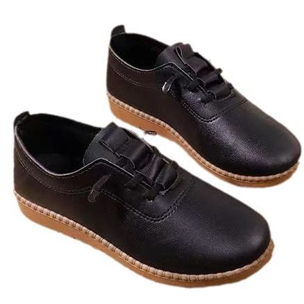 Women's single shoes Ladies flat yoga gym shoes mom shoes students fashion non slip shoes girls bean shoes Loafers casual PU leather shoes