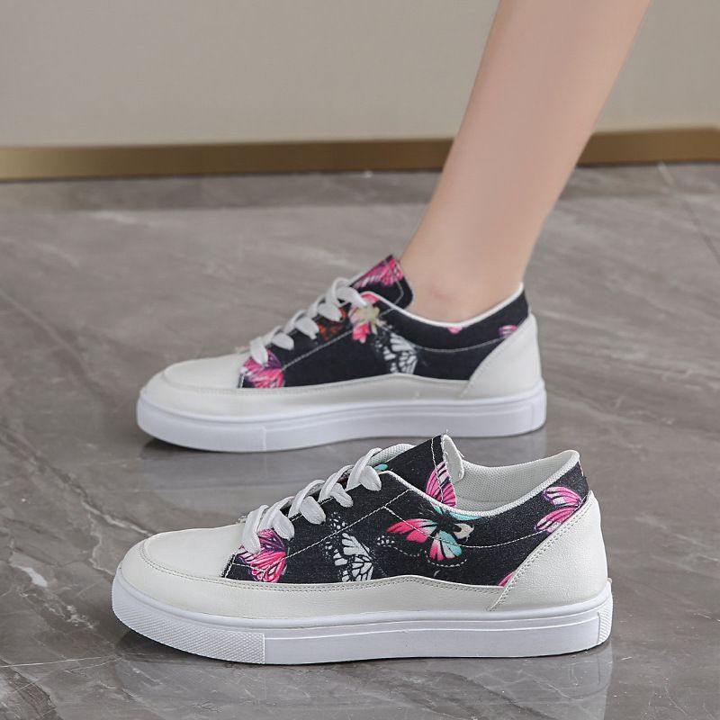 Size 38-41 Women's canvas PU artificial leather shoes ladies running shoes girls simple casual shoes students athletic shoes sports shoes