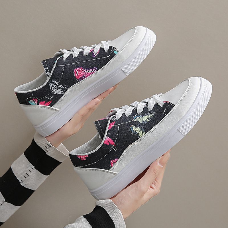 Size 38-41 Women's canvas PU artificial leather shoes ladies running shoes girls simple casual shoes students athletic shoes sports shoes