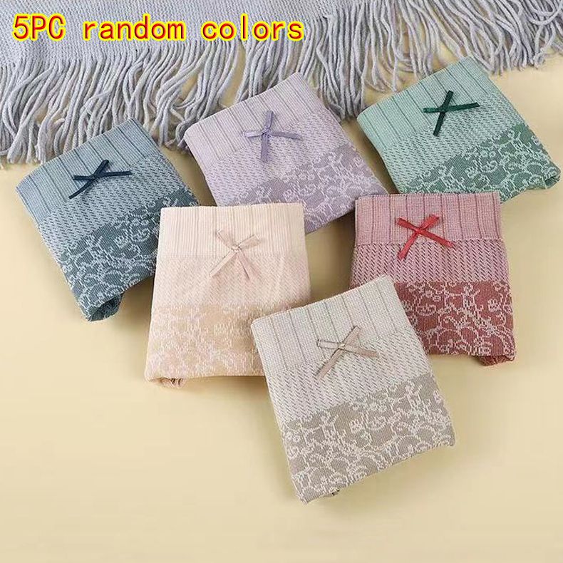 Freyr 5PC colors random courtly style women's lingerie seamless panties Ladies high waist postnatal abdominal retraction briefs Girls soft thin light lace underwear