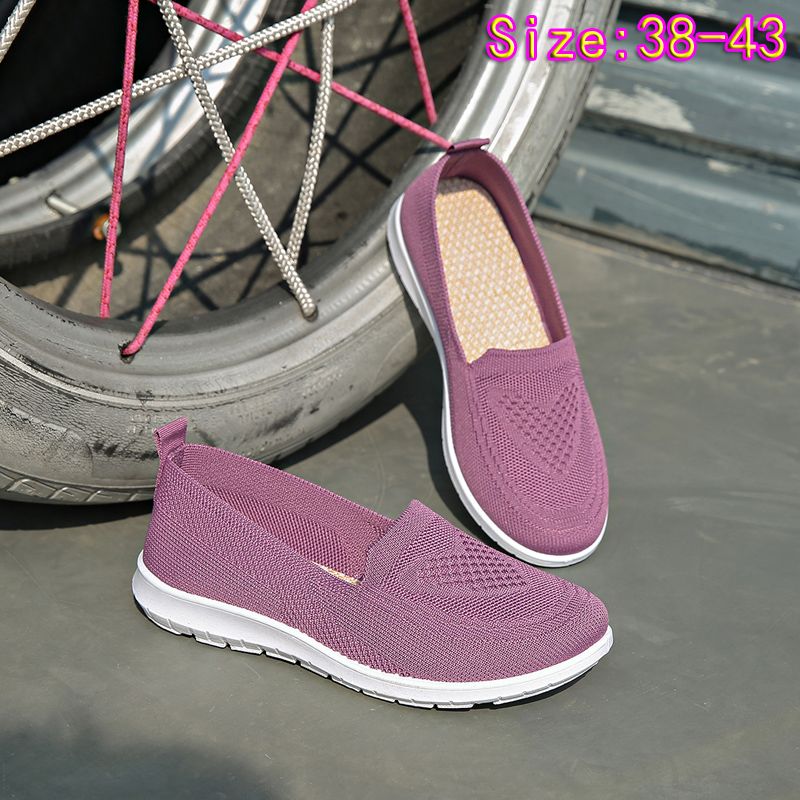Large size 38-43 Women's purple running shoes single shoes ladies' casual shoes girls' athletic mesh shoes Mom sneaker students Yoga driving shoes