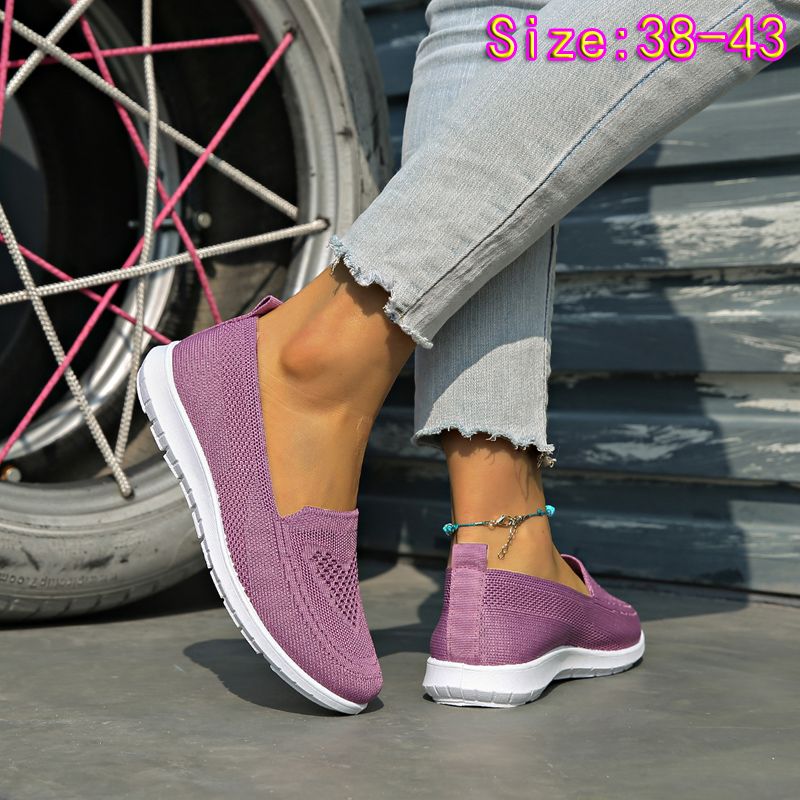 Large size 38-43 Women's purple running shoes single shoes ladies' casual shoes girls' athletic mesh shoes Mom sneaker students Yoga driving shoes