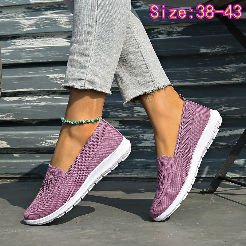 Large size 38-43 Women's purple running shoes single shoes ladies' casual shoes girls' athletic mesh shoes Mom sneaker students Yoga driving shoes