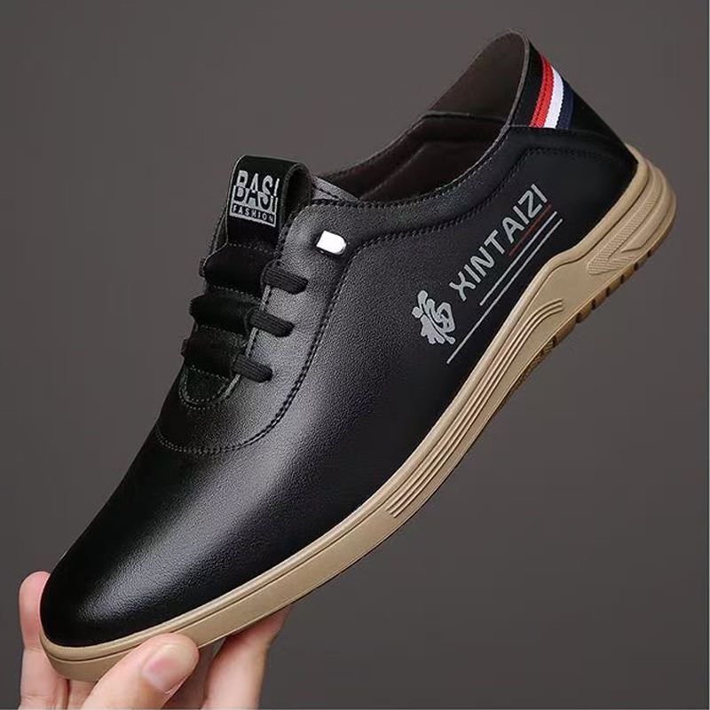 Size 41-44 Men's PU Leather shoes students casual shoes soft artificial leather driving shoes Daddy business shoes non-slip shoes boys fashion single shoes