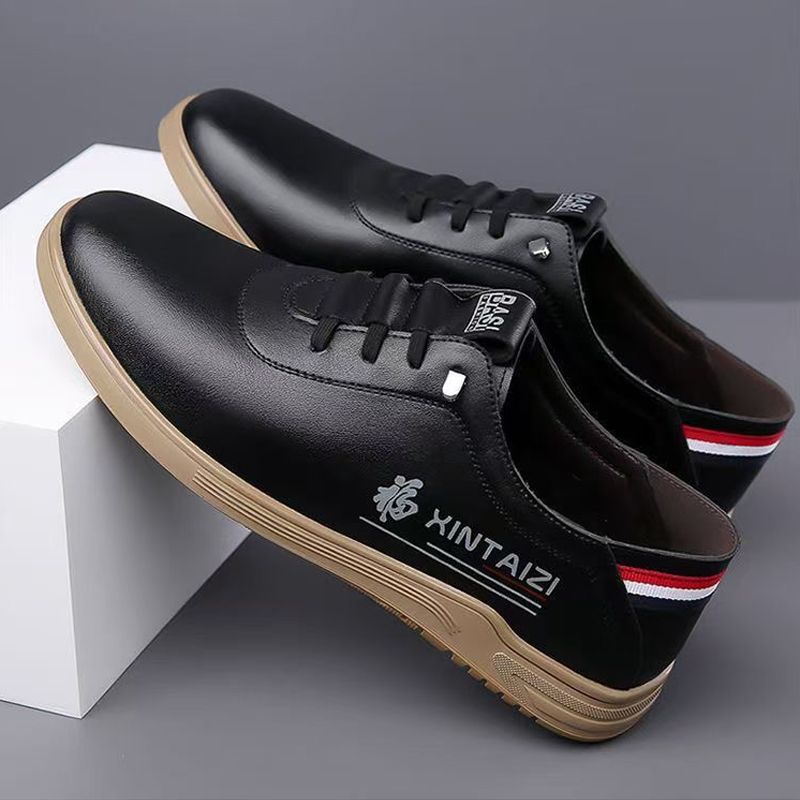 Size 41-44 Men's PU Leather shoes students casual shoes soft artificial leather driving shoes Daddy business shoes non-slip shoes boys fashion single shoes