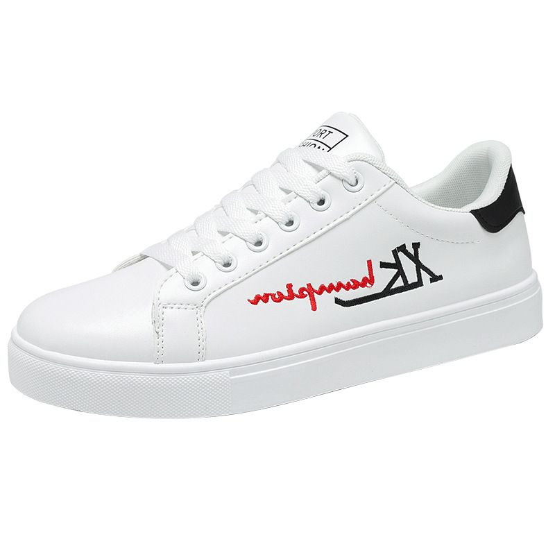 Size 41-44 men's casual PU artificial leather sneakers fashion running shoes Boys white sports driving shoes students single shoes athletic skateboarding shoes