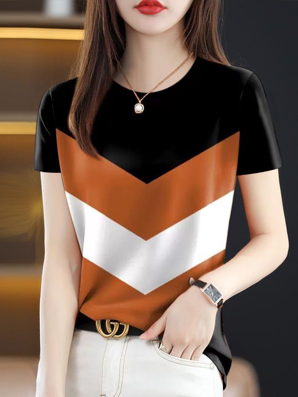 Freyr 2PC Size XL-4XL women's clothes ladies tops students short sleeve clothing girls casual round neck slim T-shirts