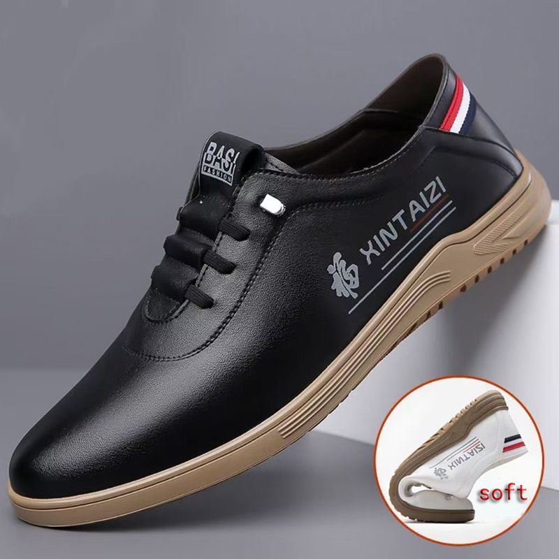 Size 41-44 Men's PU Leather shoes students casual shoes soft artificial leather driving shoes Daddy business shoes non-slip shoes boys fashion single shoes