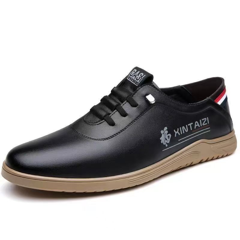 Size 41-44 Men's PU Leather shoes students casual shoes soft artificial leather driving shoes Daddy business shoes non-slip shoes boys fashion single shoes