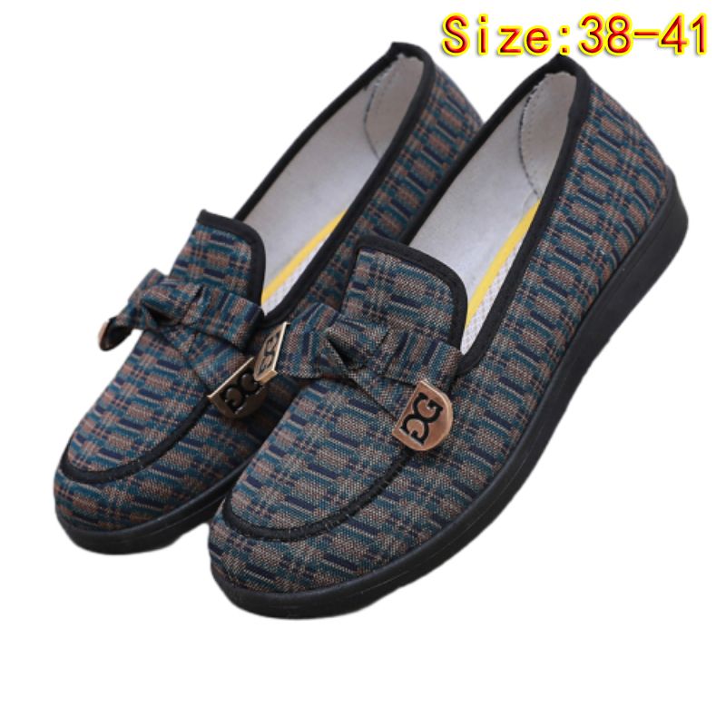 Size 38-41 women's cloth shoes girls soft-bottom flats mother's fashion single shoes ladies casual sports shoes students loafers green shoes