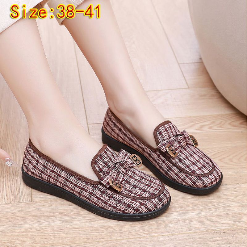 Size 38-41 women's cloth shoes ladies casual sports shoes girls soft-bottom flats mother's fashion single shoes students loafers brown shoes