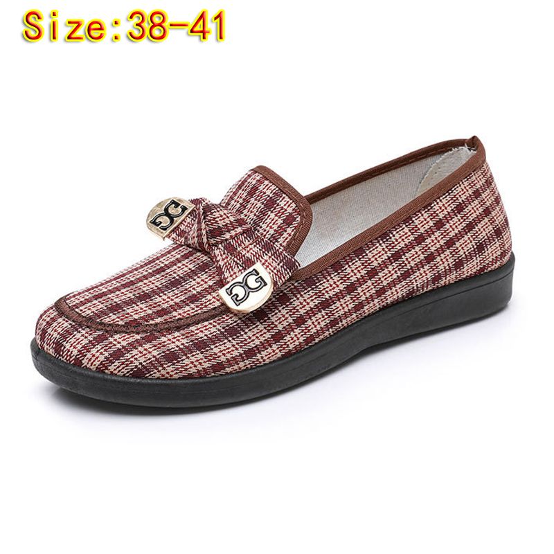 Size 38-41 women's cloth shoes ladies casual sports shoes girls soft-bottom flats mother's fashion single shoes students loafers brown shoes