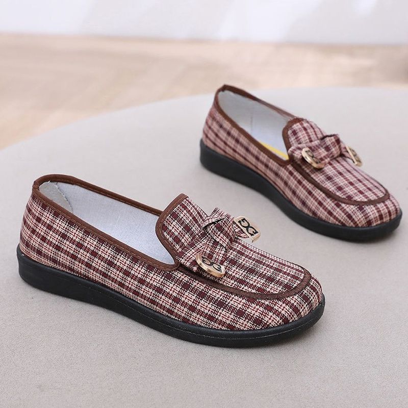 Size 38-41 women's cloth shoes ladies casual sports shoes girls soft-bottom flats mother's fashion single shoes students loafers brown shoes