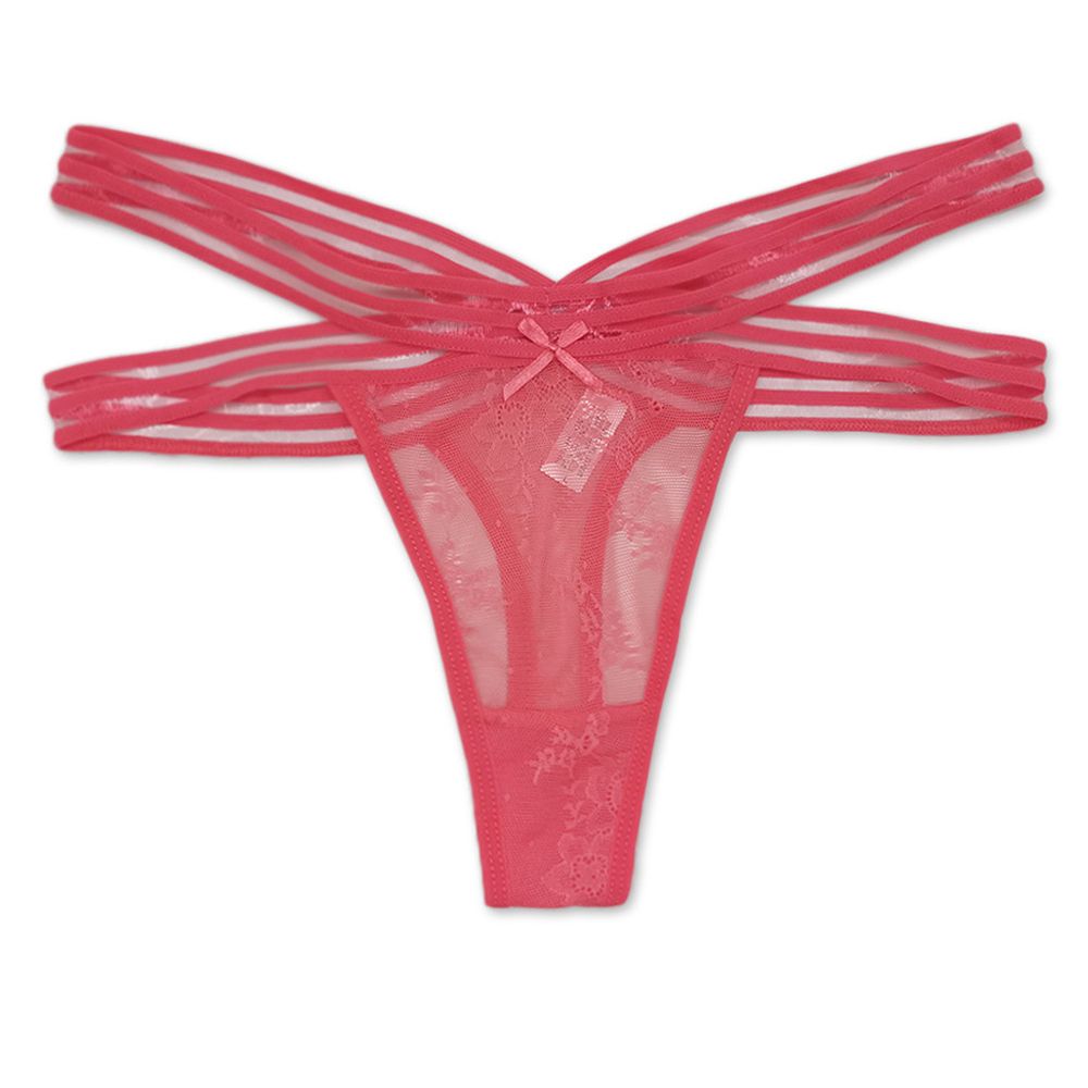 4 Pack Women's low-rise panties solid color thong Ladies super soft Hollow out lace lingerie Girls Invisible briefs underwear clothing