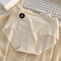 6PC size M-XL women's seamless ice silk panties quick drying underwear ladies cotton crotch comfy invisible briefs soft thin light briefs