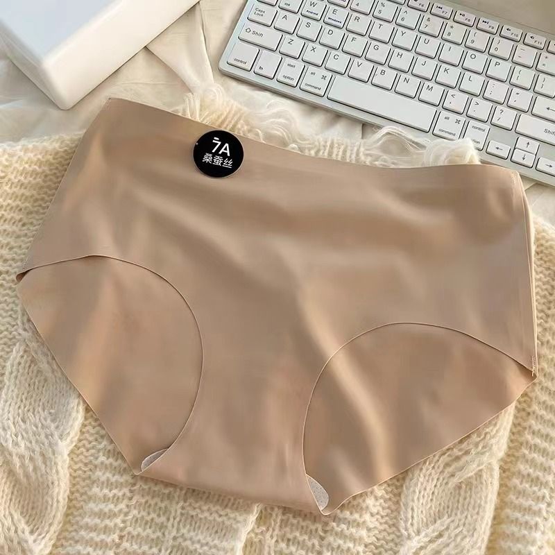 6PC size M-XL women's seamless ice silk panties quick drying underwear ladies cotton crotch comfy invisible briefs soft thin light briefs