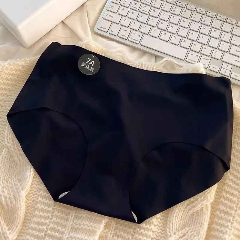 6PC size M-XL women's seamless ice silk panties quick drying underwear ladies cotton crotch comfy invisible briefs soft thin light briefs