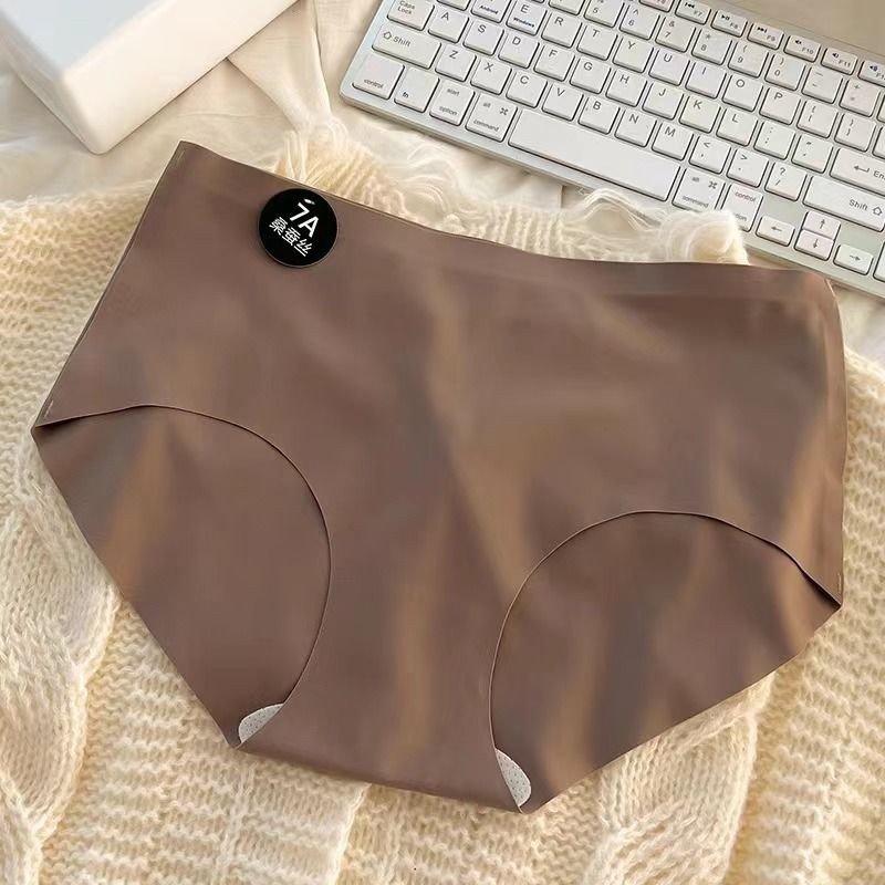 6PC size M-XL women's seamless ice silk panties quick drying underwear ladies cotton crotch comfy invisible briefs soft thin light briefs