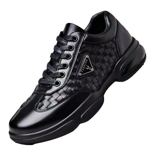 Size 41-44 Men's casual artificial leather shoes boys single shoes students PU Leather driving shoes Daddy business low-top lace-up shoes style black work shoes