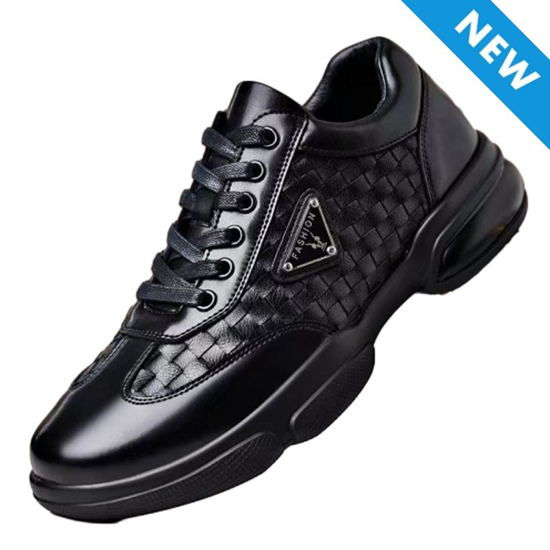 Size 41-44 Men's casual artificial leather shoes boys single shoes students PU Leather driving shoes Daddy business low-top lace-up shoes style black work shoes