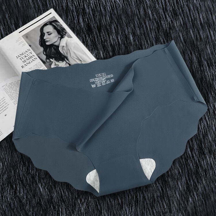 4PC size M-XL women's wave ice silk seamless panties quick drying underwear ladies cotton crotch comfy invisible briefs soft thin light briefs triangle briefs