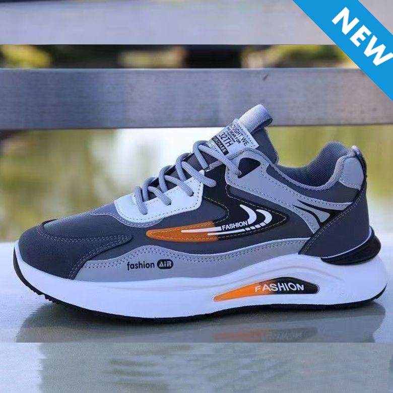 Freyr Size 41-44 Men's casual PU artificial leather running shoes  students single shoes sneakers athletic skateboarding gray shoes