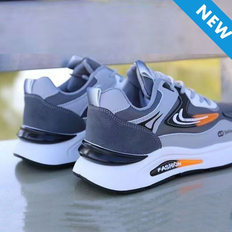 Freyr Size 41-44 Men's casual PU artificial leather running shoes  students single shoes sneakers athletic skateboarding gray shoes