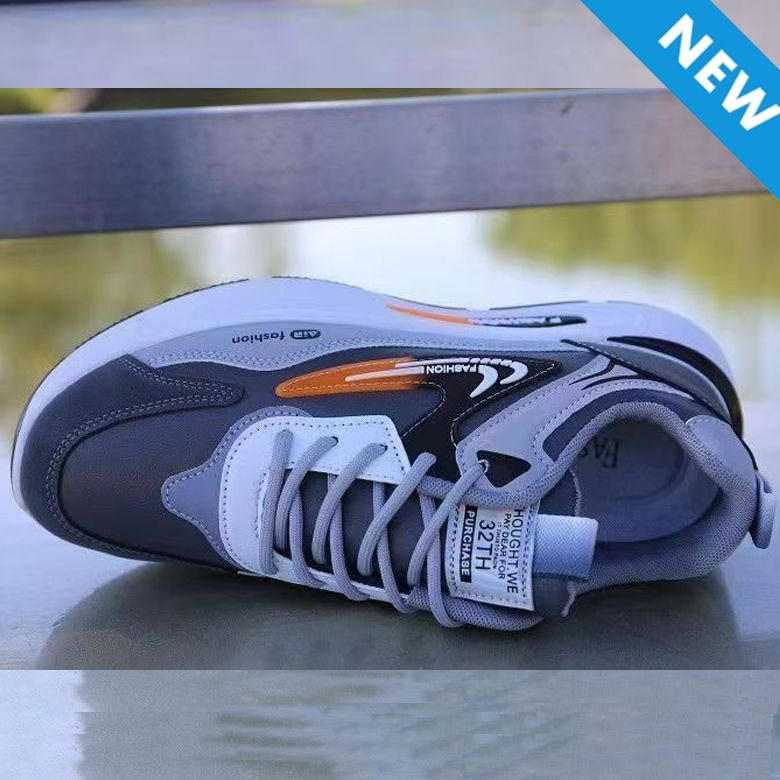 Freyr Size 41-44 Men's casual PU artificial leather running shoes  students single shoes sneakers athletic skateboarding gray shoes
