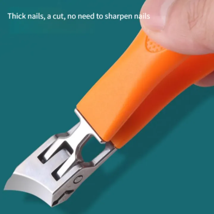 Large Angle Anti-Splash Nail Clipper Thick Hard Nail Toes Nail Special Nail Cutter Stainless Steel Large Opening Ingrown Toenail Clippers