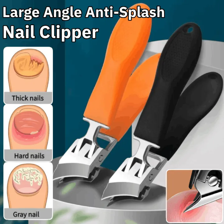 Large Angle Anti-Splash Nail Clipper Thick Hard Nail Toes Nail Special Nail Cutter Stainless Steel Large Opening Ingrown Toenail Clippers