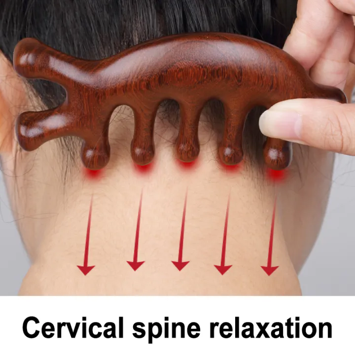 Anti Static Sandalwood Scalp Comb Multifunctional Meridian Massage Head Health Comb Sandalwood Large Wide Tooth Relax the shoulder Body Care Tool