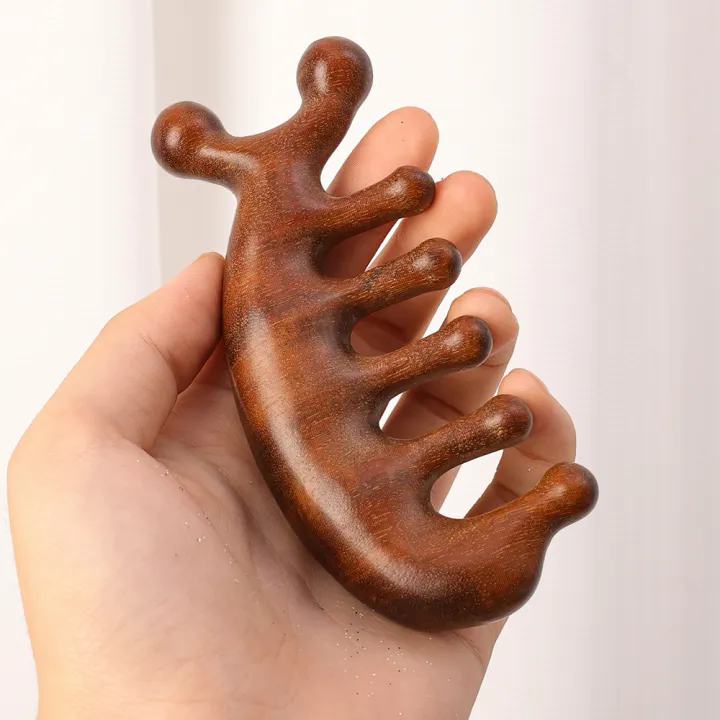 Anti Static Sandalwood Scalp Comb Multifunctional Meridian Massage Head Health Comb Sandalwood Large Wide Tooth Relax the shoulder Body Care Tool